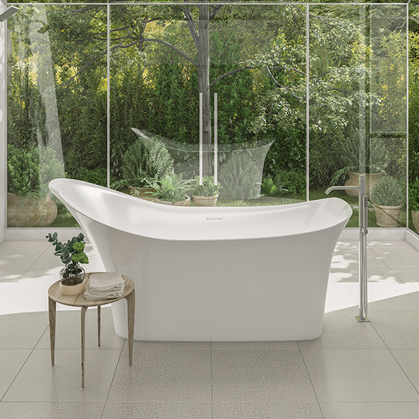 Banheira Oval 187x86x89cm Branco Moove Polida Jacuzzi