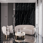 Porcelanato Marmorizado Polido 90x180cm Royal Black Lux