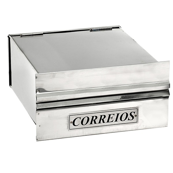 Caixa de Correio para Muro Inox Prata 13x25x30cm