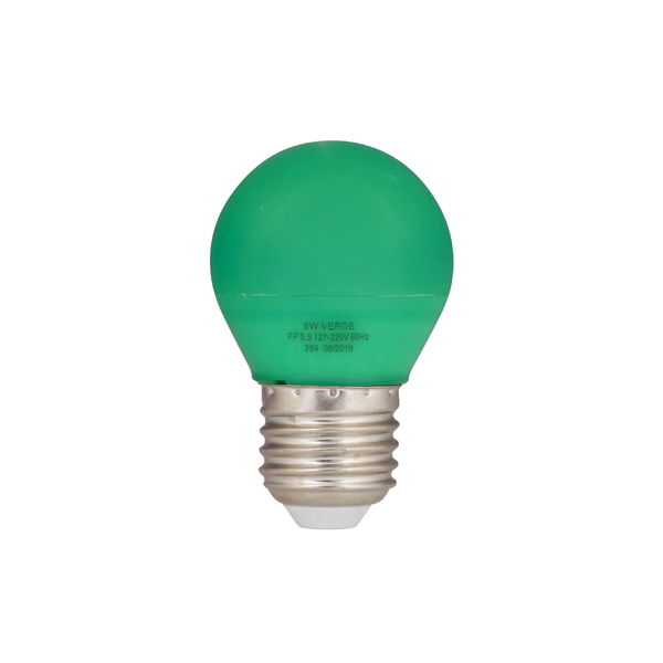 Lâmpada de LED E27 Bolinha 6W Verde