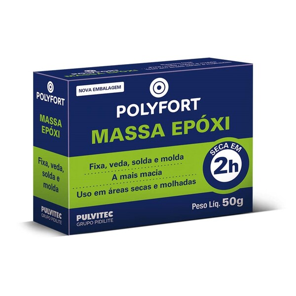 Adesivo Epóxi Cinza Polyepox 50g