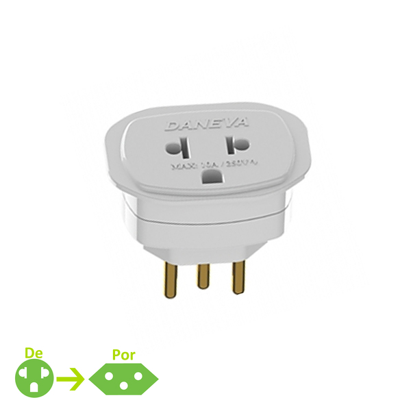 Adaptador 1 tomada Bivolt Branco Daneva