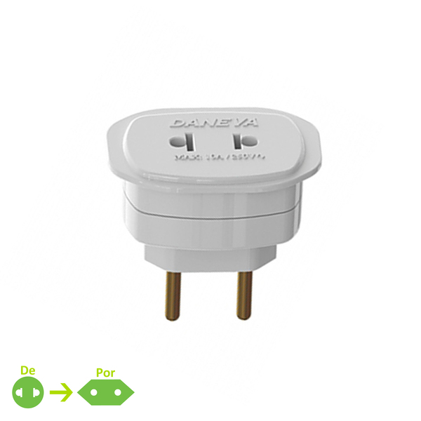 Adaptador 1 tomada Bivolt Branco Daneva