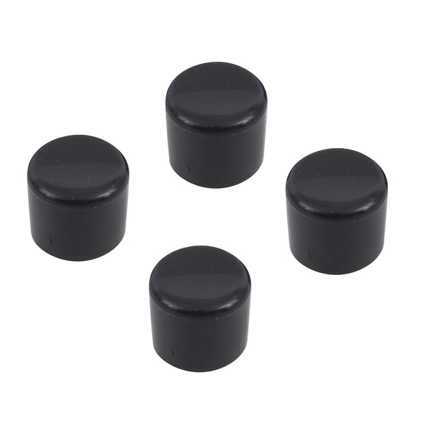 Ponteira Preto PVC Sobrepor Redondo 25mm 4 peças