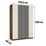 Roupeiro 4 Portas 236x159,2x56cm Madeira Argila Prime Luciane