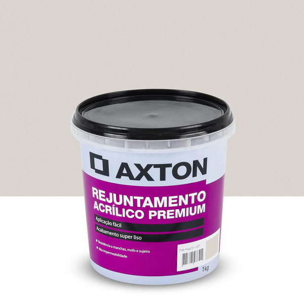 Rejunte Acrílico Rejunte Base Plástica Cinza Platina 1kg Axton