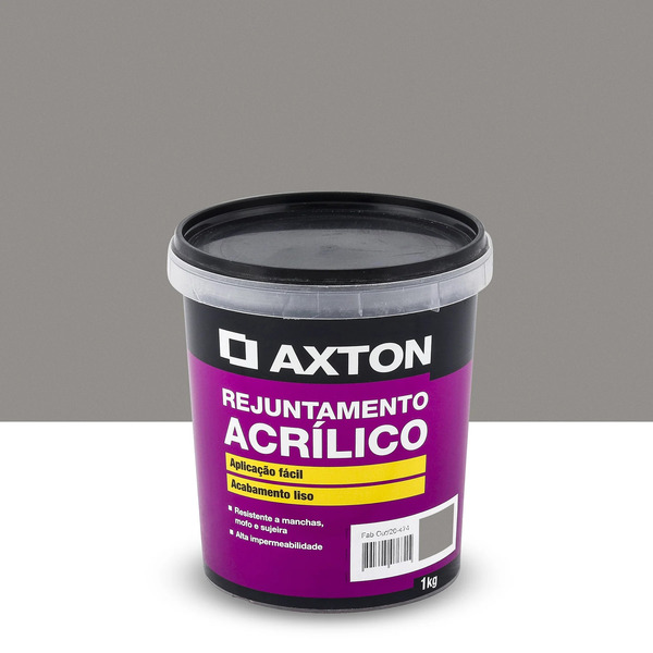 Rejunte Acrílico Rejunte Base Plástica Cinza 1kg Axton