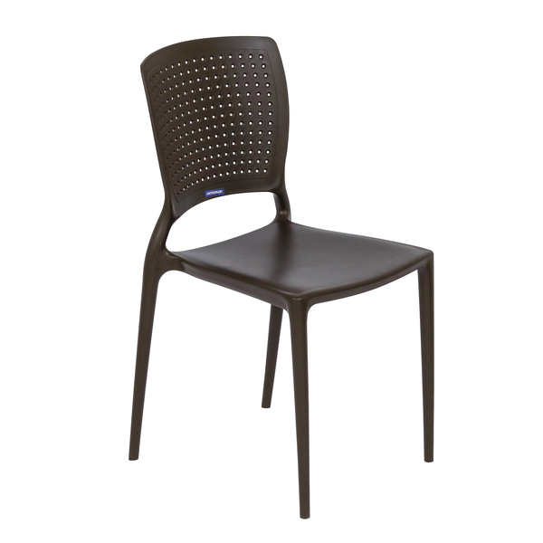 Cadeira de Plástico sem Braço Safira Marrom Tramontina