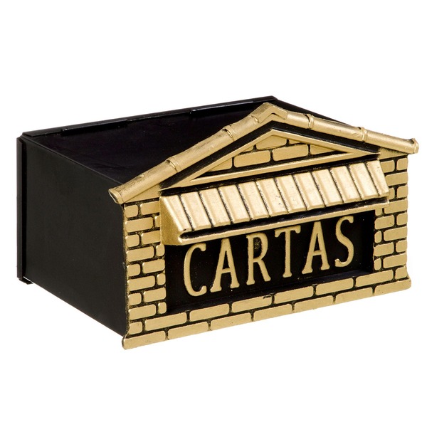 Caixa de Correio para Muro Alumínio Dourado 15x20x15cm