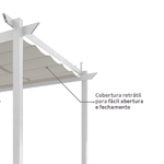 Pergolado de Alumínio 254x400x282cm com Tela Branco Omega