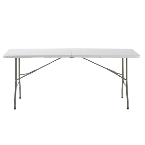 Mesa Dobrável Maleta 74x180x73,5cm Resina Branca