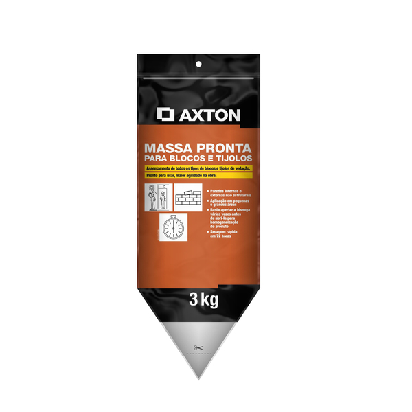 Argamassa Massa Pronta Interno e Externo Cinza 3kg <em class="search-results-highlight">Axton</em>