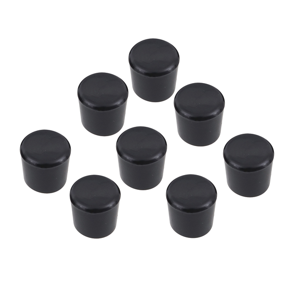 Ponteira Preto PVC Sobrepor Redondo 12mm 8 peças