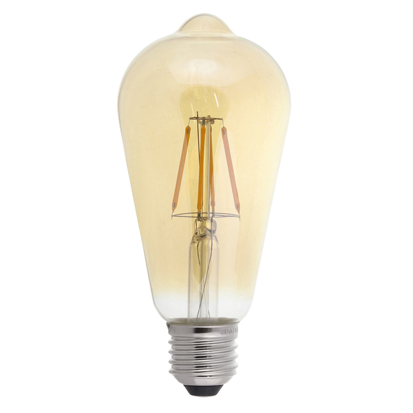 Lâmpada LED E27 de Filamento Pêra Luz Âmbar ST64 4W Bivolt