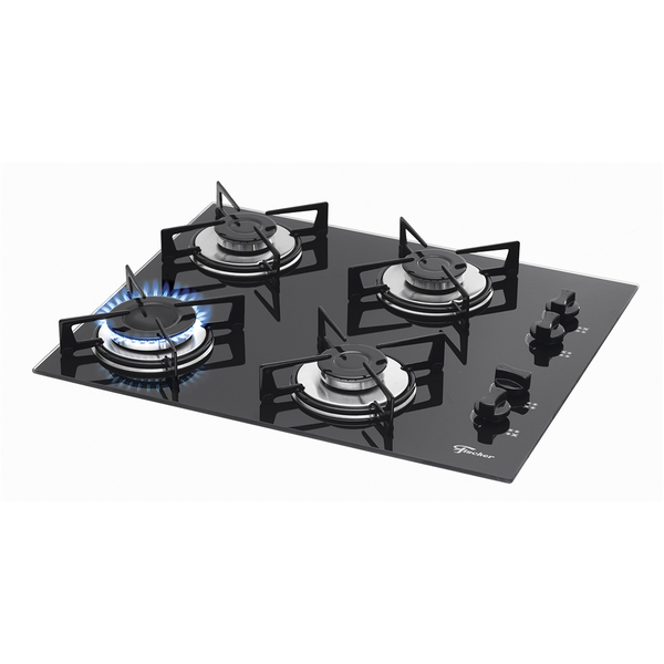 Cooktop 4 Bocas a Gás Preto Bivolt Fischer