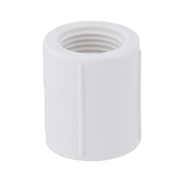 Luva PVC Branco Rosca 1/2" 20mm Plastilit