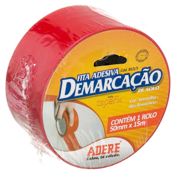 Fita de Demarcação Vermelha 50mm X 15m Adere