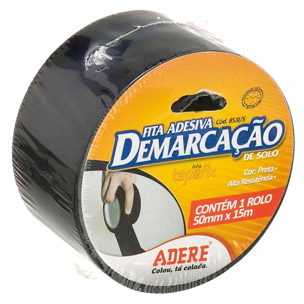 Fita de Demarcação Preta 50mm X 15m Adere