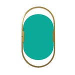 Espelho Decorativo Oval Com Moldura Dourado 80x43cm