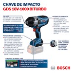 Chave de Impacto Bosch a Bateria Brushless 18V GDS 18V-1000