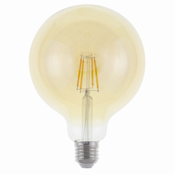 Lâmpada LED E27 de Filamento Bulbo Luz Âmbar G125 4W Bivolt