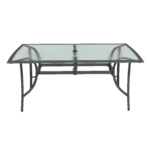 Conjunto Mesa 6 Cadeiras com Ombrelone 88x168cm Alumínio Cinza