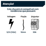 Chuveiro Elétrico Eletrônico 110V Acqua Star Lorenzetti