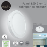 Painel Redondo Branco de LED Luz Branca 20W 29,8x29,8cm