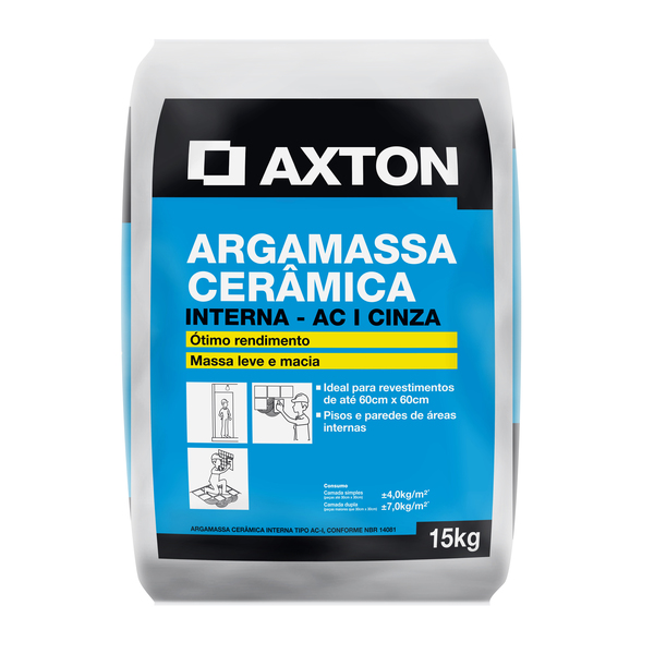 Argamassa ACI Interno Cinza 15kg <em class="search-results-highlight">Axton</em>