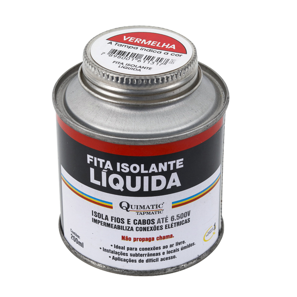 Fita Isolante Líquida 200mL Vermelho Quimatic Tapmatic