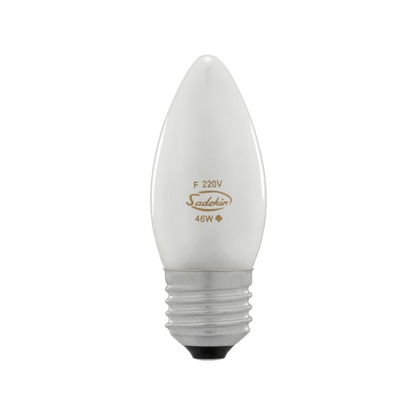 Lâmpada Halógena E27 Vela para Lustre 220V 46W Fosca Amarela