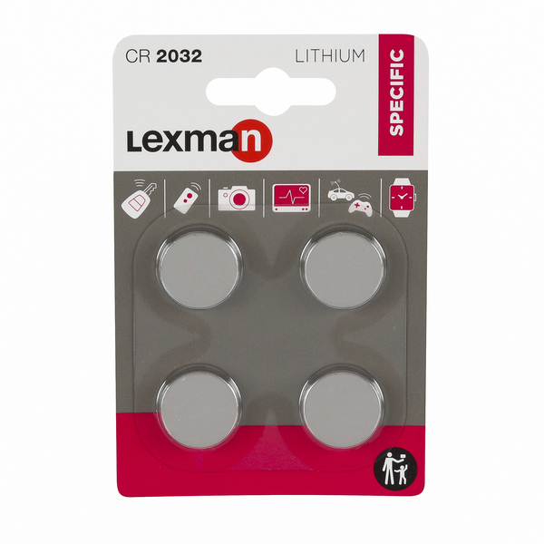 Bateria CR 2032 Lítio Lexman 4 unidades