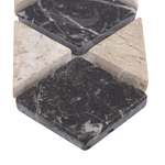 Faixa de Piso Mármore Seta Nero Marquina 7,5x30cm Forti Marmi