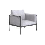 Conjunto Mesa de Centro com 2 Poltronas Aço Cinza Levo