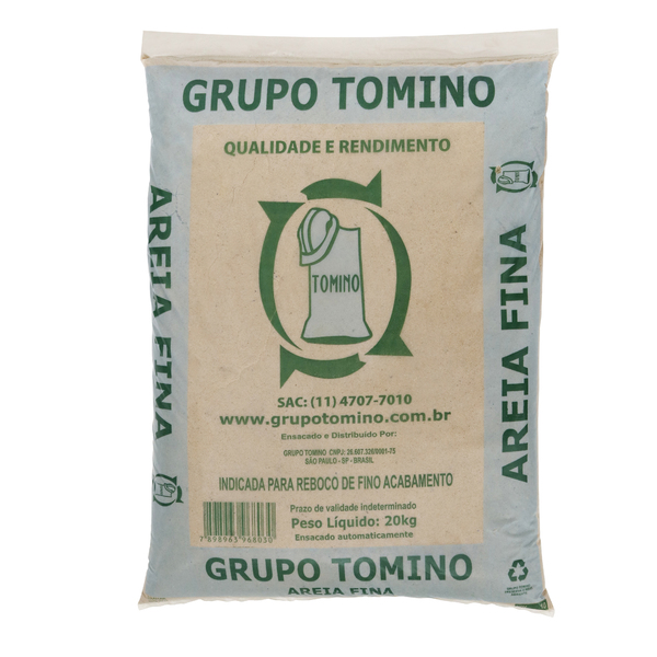 Areia Fina Lavada Saco 20kg Grupo Tomino