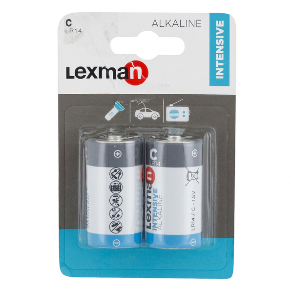 Pilha Alcalina LR14 C 1.5V 2pcs Lexman