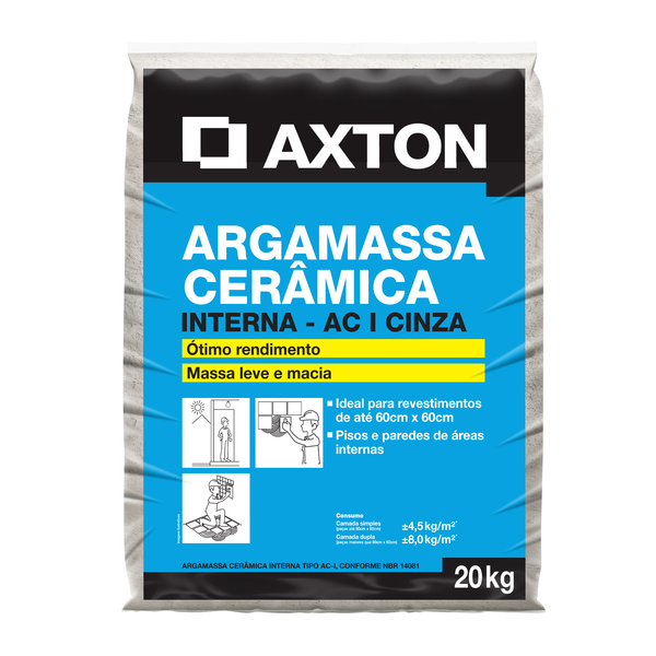 Argamassa ACI Interno Cinza 20kg Axton