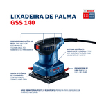 Lixadeira de Palma Orbital Bosch 220W 127V (110V) GSS 140