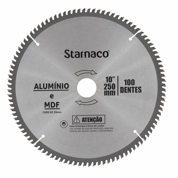 Disco de Serra Circular para Alumínio 250mm 100 Dentes Stamaco