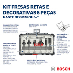 Jogo de Fresas Haste 6mm 6 peças Bosch