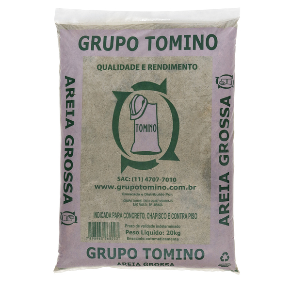 Areia Grossa Lavada Saco 20kg Grupo Tomino