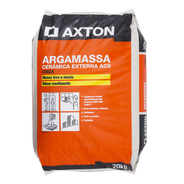 Argamassa ACII Interno e Externo Cinza 20kg <em class="search-results-highlight">Axton</em>