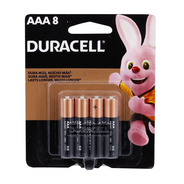 Pilha AAA Palito Alcalina Duracell 8 unidades