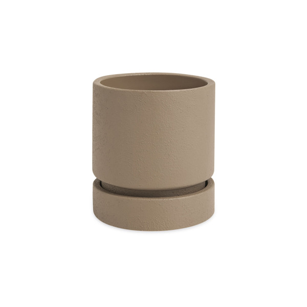 Vaso Cachepot Cimento Marrom 13x12x12cm Mart