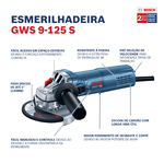 Esmerilhadeira Bosch Angular 5" 900W 220V GWS 9" 125 S