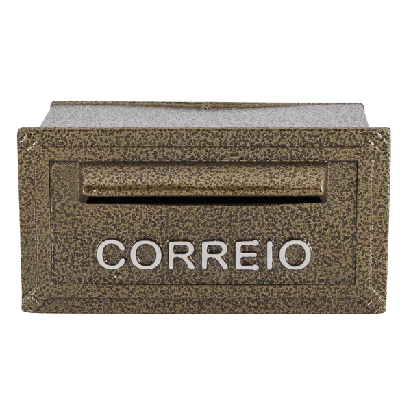 Caixa de Correio para Grade e Muro Alumínio Dourado 14x27x18cm