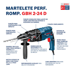 Martelete Perfurador Rompedor Bosch SDS Plus GBH 2 24 D 220V