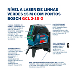 Nível a Laser Bosch Verde 15m GCL 2-15 G