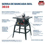 Serra Circular de Bancada Skil Elétrica 10" 1600W 220V 3610