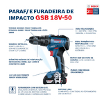 Furadeira e Parafusadeira Bosch Brushless 18V 1/2" GSB 18V-50